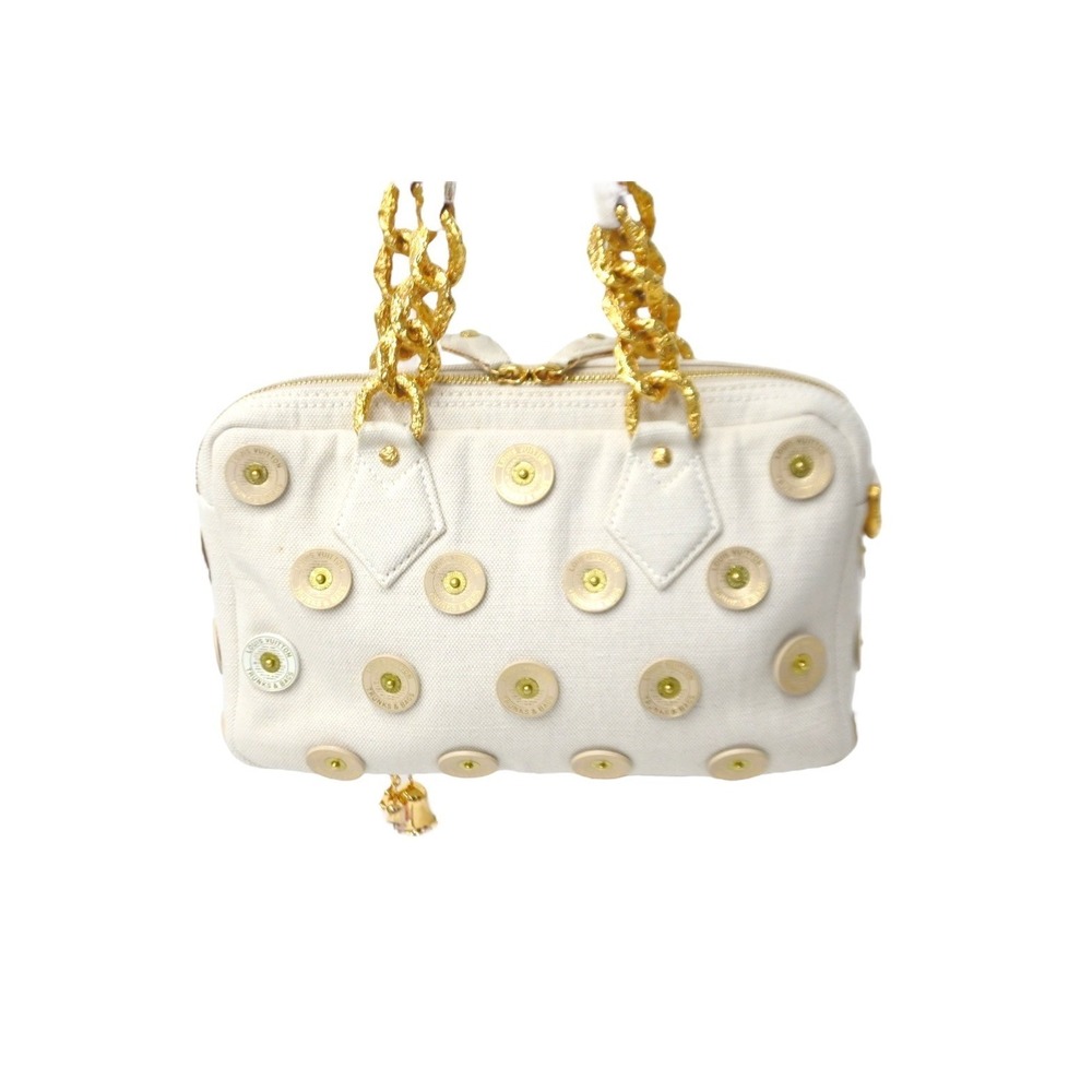 Louis Vuitton Dots Canvas Tinkerbell Panama Ivory Handbag Polka White